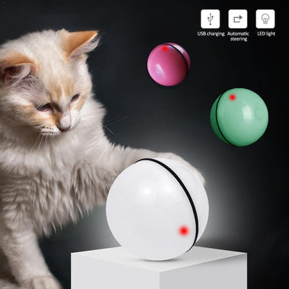 Interactive LED Laser Rolling Cat Toy Ball - Fun for Your Feline Friend!