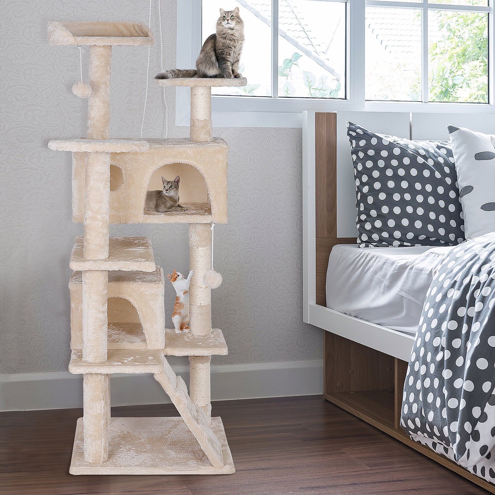 Elevate Your Cat's Playtime: Stylish Cat Tree Condo Tower for Small to Medium Cats - Available in Various Sizes!