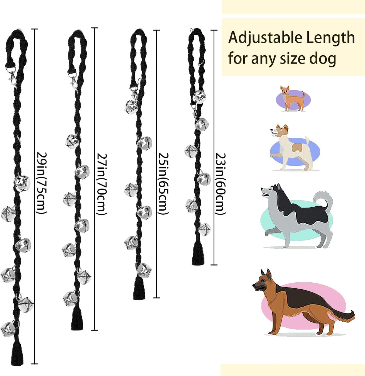 Dog Bells to Go Outside, Potty Training Bell, Handmade, Adjustable