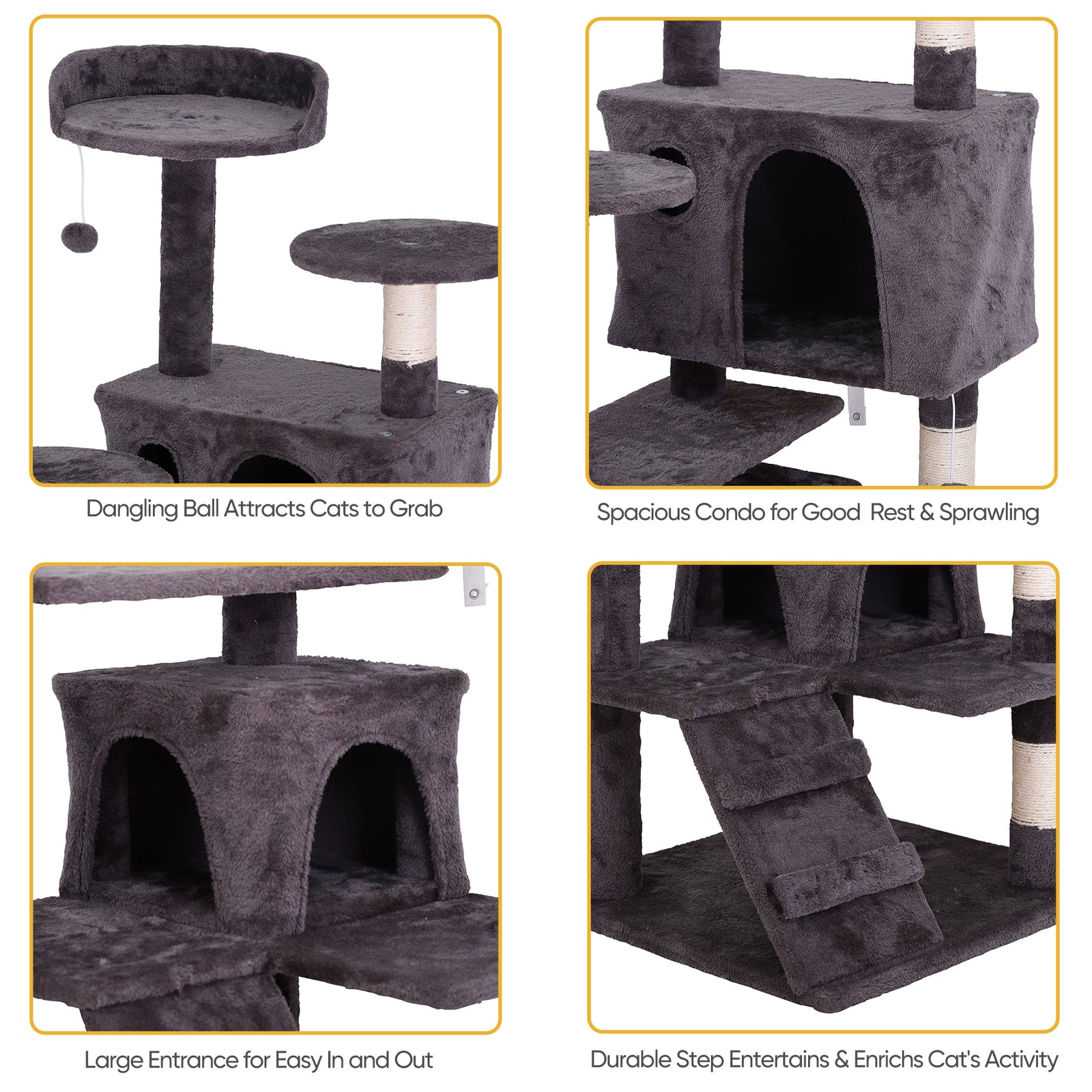 Elevate Your Cat's Playtime: Stylish Cat Tree Condo Tower for Small to Medium Cats - Available in Various Sizes!