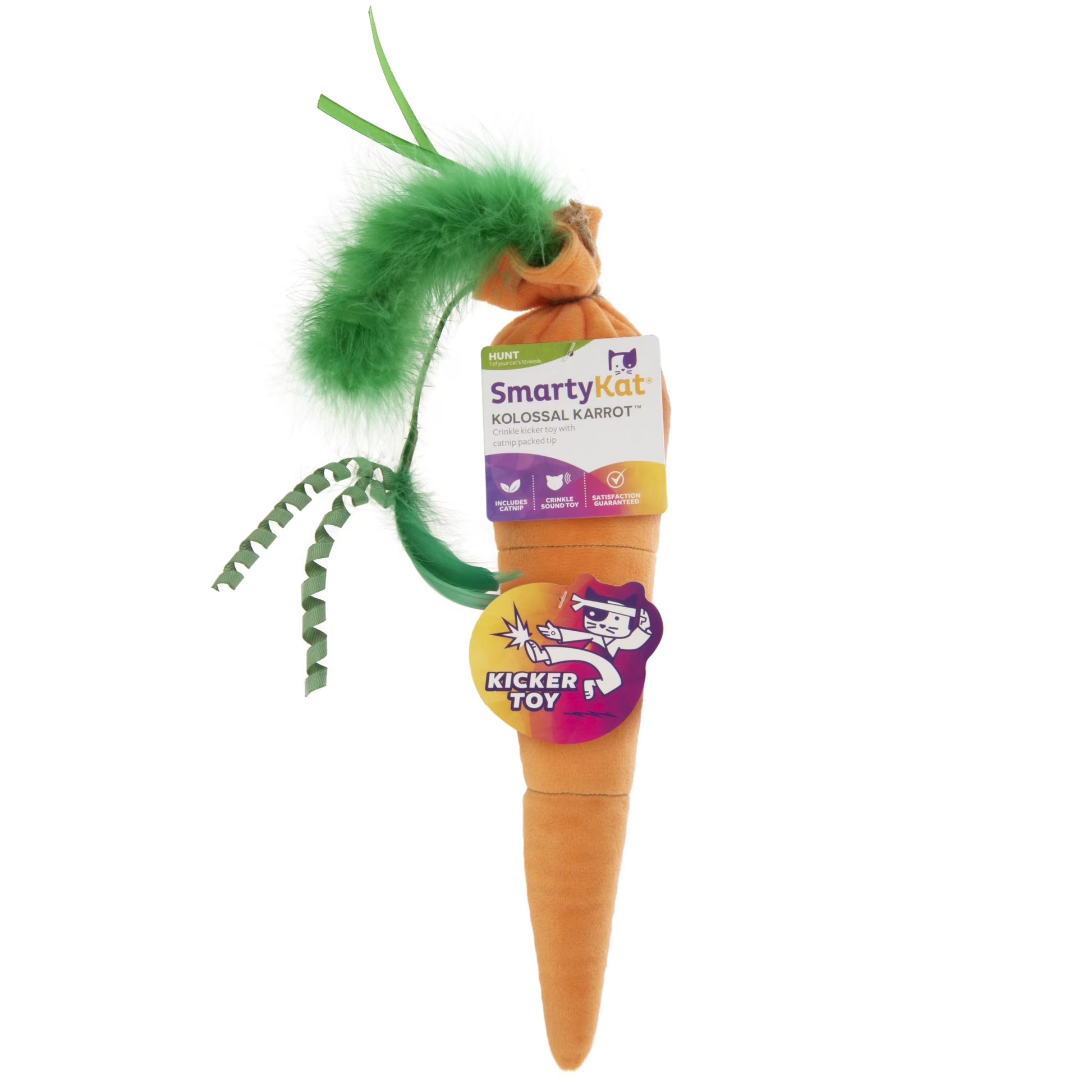 Kolossal Karrot Kicker Plush Catnip Cat Toy