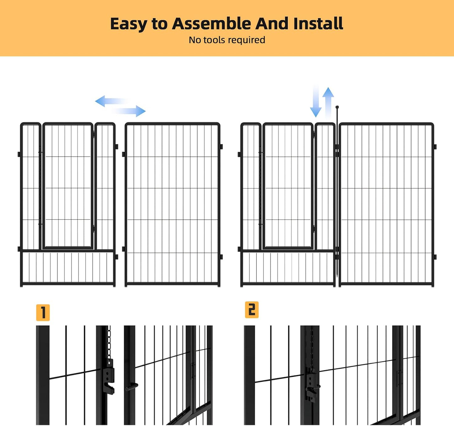 Dog Playpen Indoors/Outdoor, 24 Inch 12 Panels Dog Play Pen for Small Dogs, Rustproof Metal Pet Fence for RV Camping/Yard/Garden