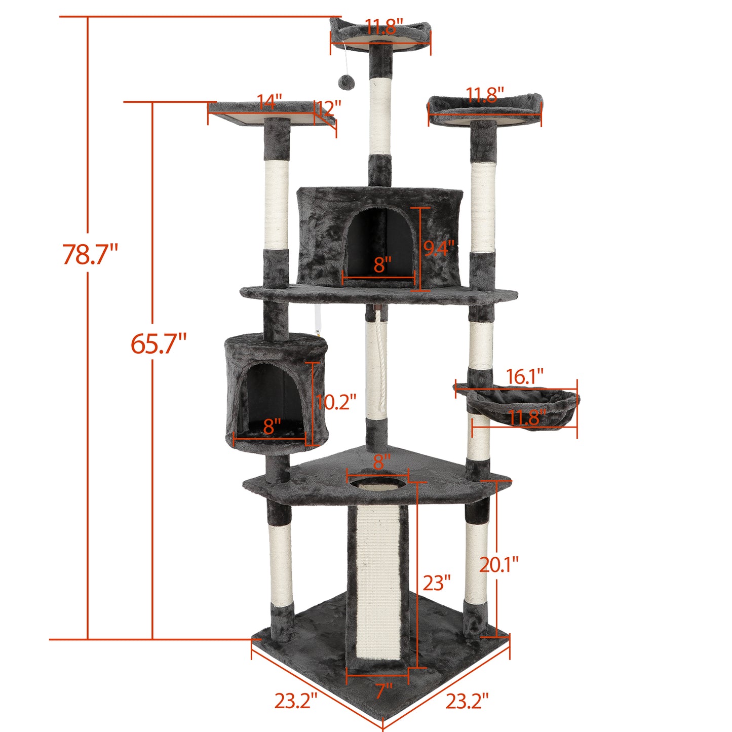 Elevate Your Cat's Playtime: Stylish Cat Tree Condo Tower for Small to Medium Cats - Available in Various Sizes!