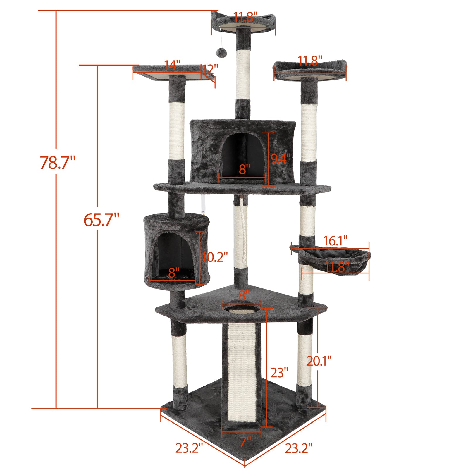 Elevate Your Cat's Playtime: Stylish Cat Tree Condo Tower for Small to Medium Cats - Available in Various Sizes!