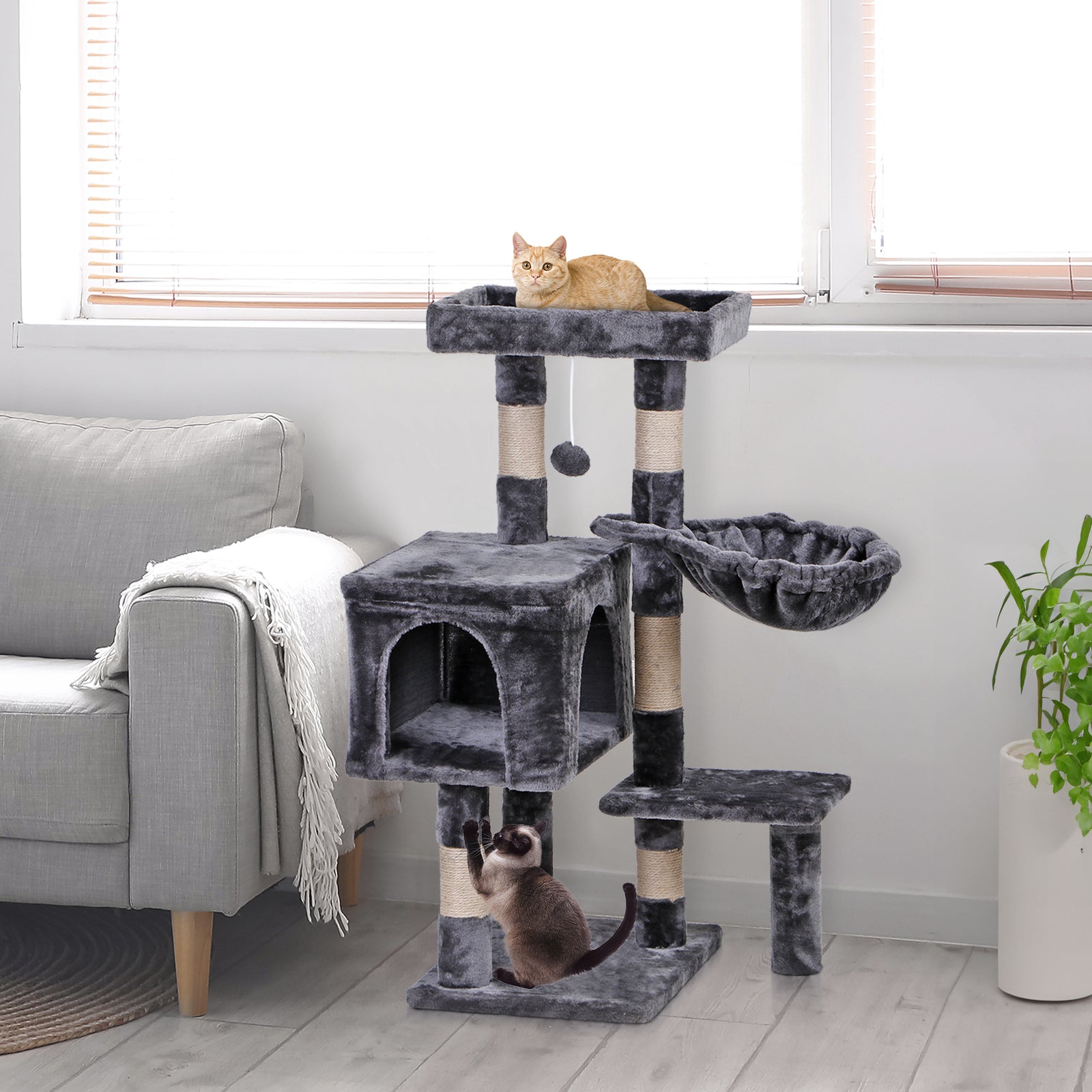 Elevate Your Cat's Playtime: Stylish Cat Tree Condo Tower for Small to Medium Cats - Available in Various Sizes!