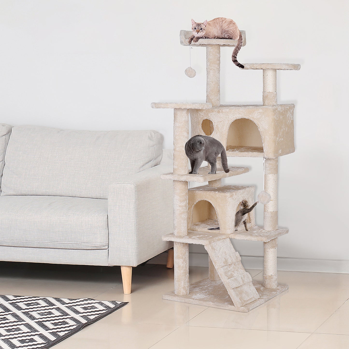 Elevate Your Cat's Playtime: Stylish Cat Tree Condo Tower for Small to Medium Cats - Available in Various Sizes!
