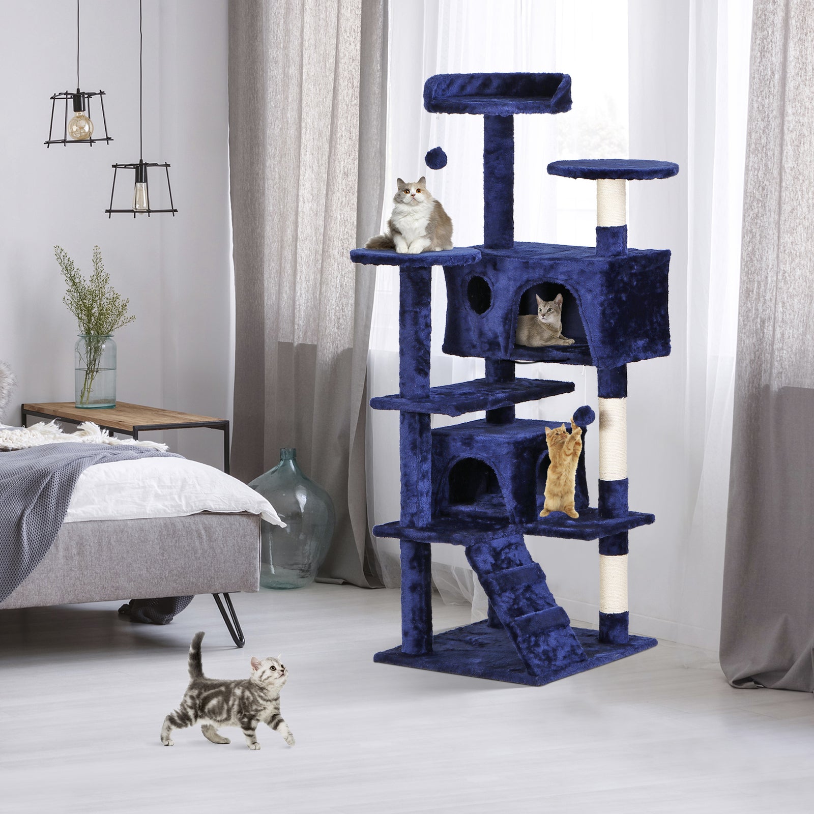 Elevate Your Cat's Playtime: Stylish Cat Tree Condo Tower for Small to Medium Cats - Available in Various Sizes!
