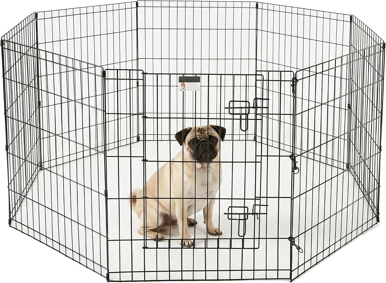 Dog Playpen - Foldable Metal Exercise Puppy Play Pen with 8 24X30In Panels - Indoor/Outdoor Pen with Door for Dogs, Cats or Small Animals by