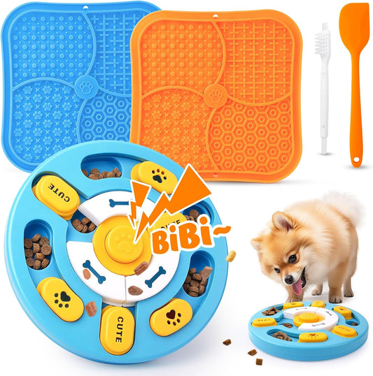 KIPRITII Dog Puzzle Toys with Dog Lick Mat for Small & Medium Dogs