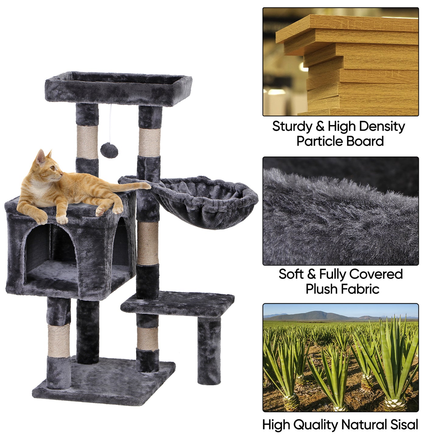 Elevate Your Cat's Playtime: Stylish Cat Tree Condo Tower for Small to Medium Cats - Available in Various Sizes!