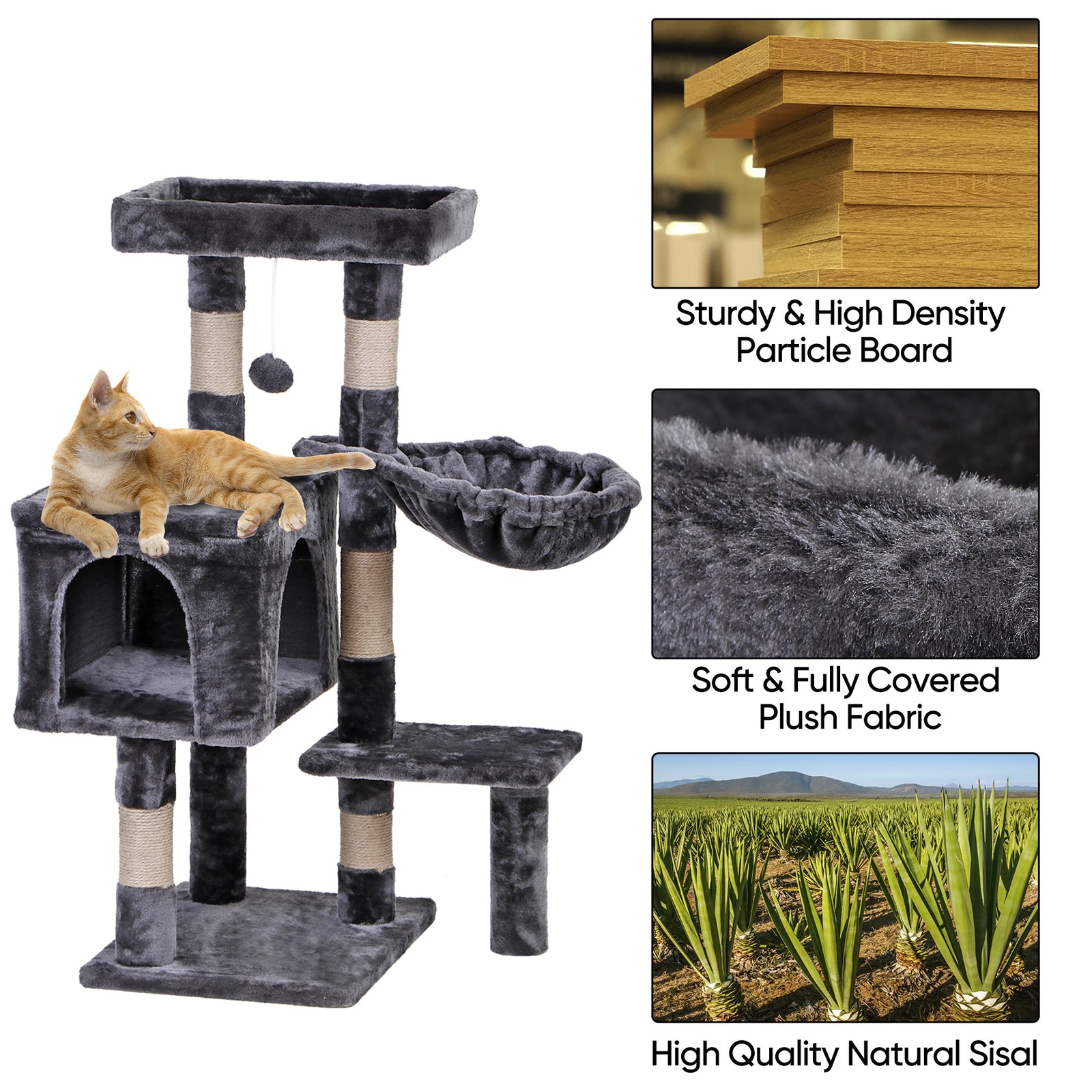 Elevate Your Cat's Playtime: Stylish Cat Tree Condo Tower for Small to Medium Cats - Available in Various Sizes!