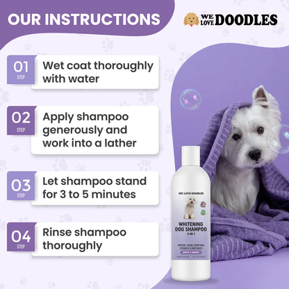 Whitening Dog Shampoo | Clean Ingredients | Made in USA | Brightening Dogs Fur | White & Bright Hair | Removes Stains & Discoloration []