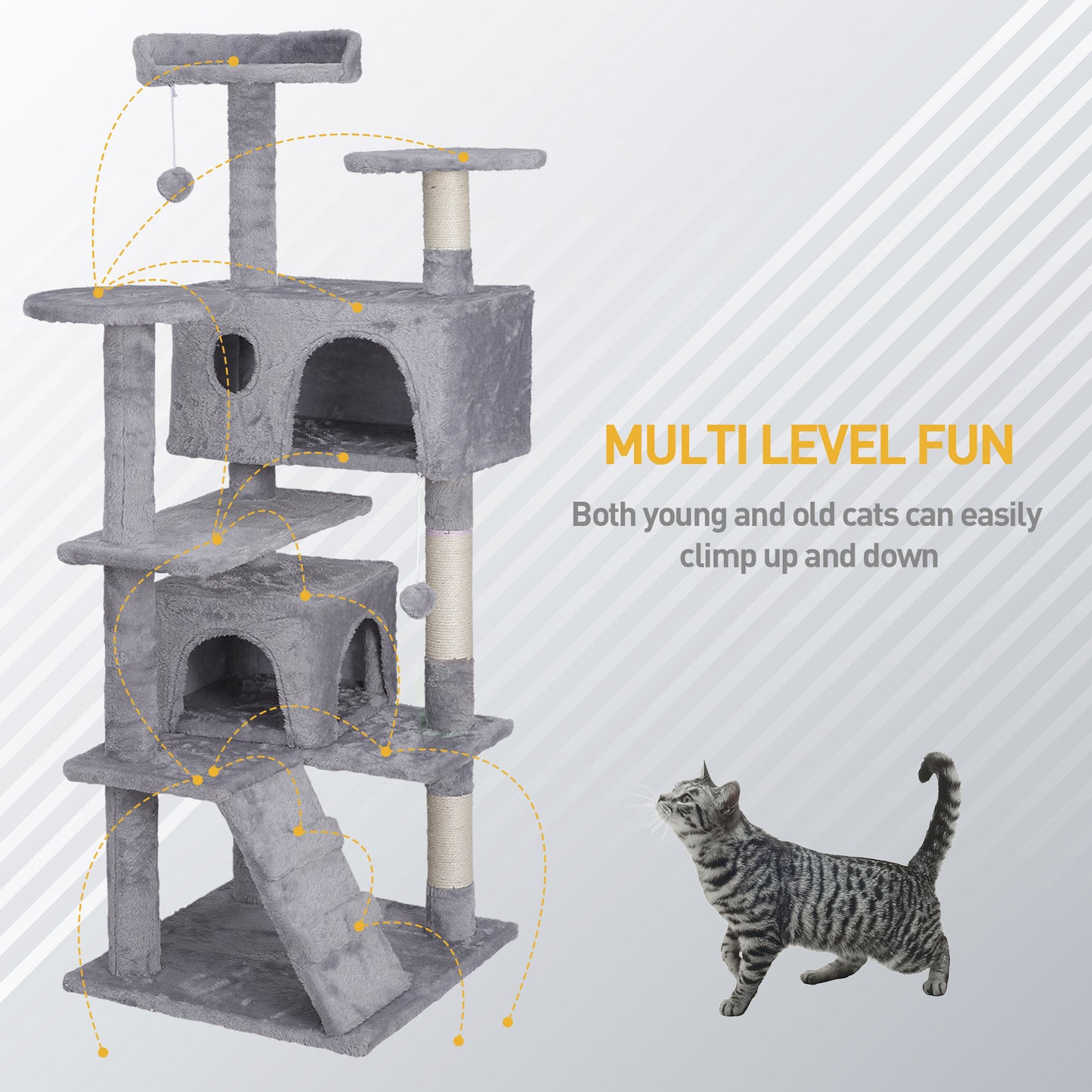 Elevate Your Cat's Playtime: Stylish Cat Tree Condo Tower for Small to Medium Cats - Available in Various Sizes!