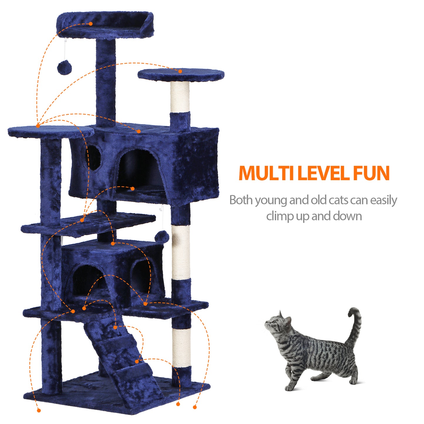 Elevate Your Cat's Playtime: Stylish Cat Tree Condo Tower for Small to Medium Cats - Available in Various Sizes!