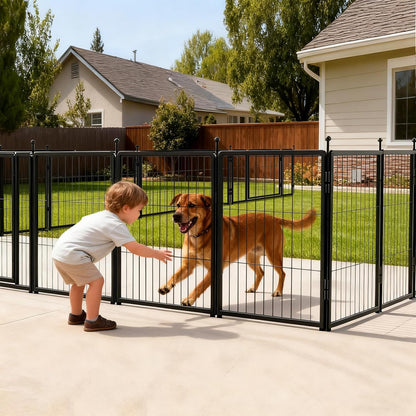 Dog Playpen Indoors/Outdoor, 24 Inch 12 Panels Dog Play Pen for Small Dogs, Rustproof Metal Pet Fence for RV Camping/Yard/Garden