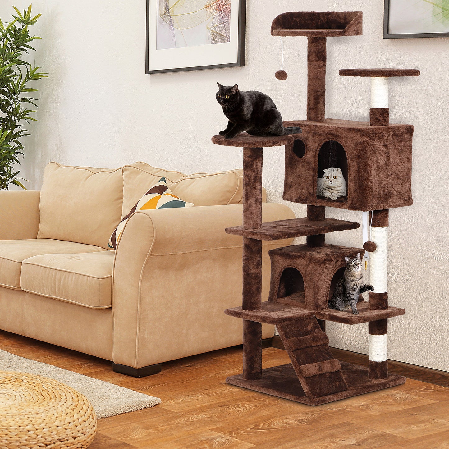 Elevate Your Cat's Playtime: Stylish Cat Tree Condo Tower for Small to Medium Cats - Available in Various Sizes!
